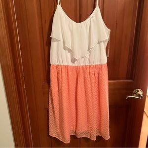 EUC Maurice’s Pink & White Dress with elastic waist band